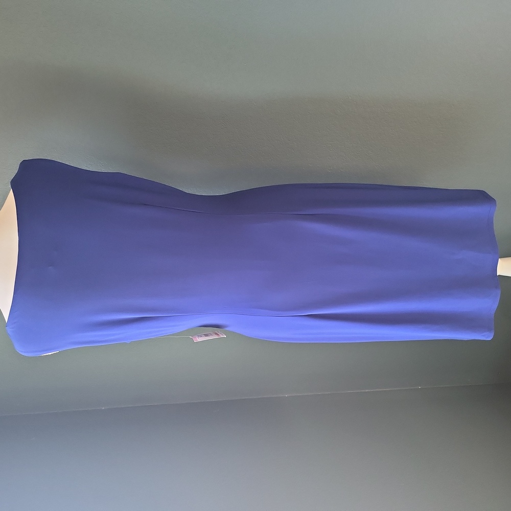 NWT Anne Klein Royal Blue Midi Dress With Ruching 10 - Picture 2 of 7